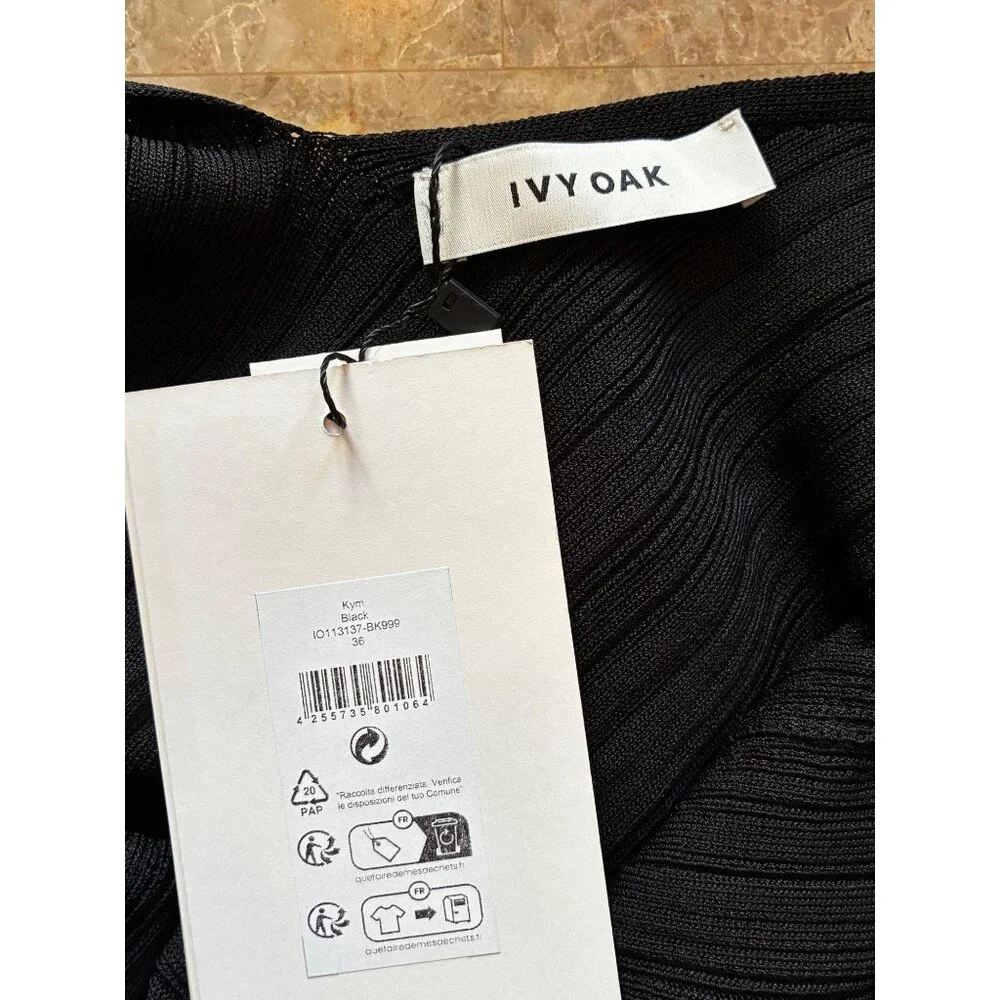 Ivy Oak Kym Knit Top in Black 36 New Womens Tank Sleeveless